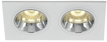 Светильник 4108 встраиваемый поворотный 2хGU10 бел./хром пласт. IEK LT-UVB0-4108-GU10-2-K23