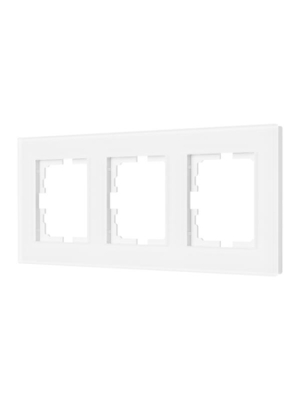 Рамка 3-местн. гориз. VESNA стекло бел. матов. LEZARD 742-5380-148