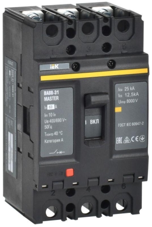 Выключатель автоматический 3п 63А 25кА ВА88-31 MASTER IEK SVA00-3-0063-02 Выключатель автоматический 3п 63А 25кА ВА88-31 MASTER IEK SVA00-3-0063-02