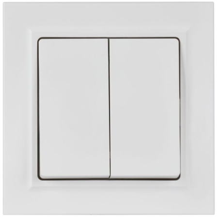 Выключатель 2-кл. СП BRITE ВСР10-2-0-БрАБ 10А в сборе арктич. бел. IEK BR-V20-0-10-K91-F