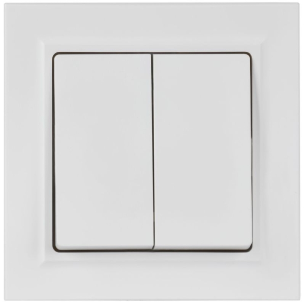 Выключатель 2-кл. СП BRITE ВСР10-2-0-БрАБ 10А в сборе арктич. бел. IEK BR-V20-0-10-K91-F