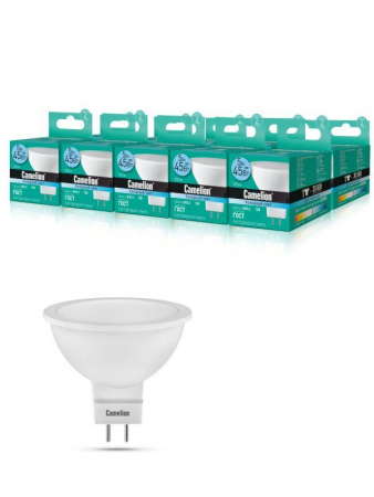 Лампа светодиодная LED5-MR16/845/GU5.3 5Вт 4500К бел. GU5.3 385лм 12В Camelion 12026 Лампа светодиодная LED5-MR16/845/GU5.3 5Вт 4500К бел. GU5.3 385лм 12В Camelion 12026