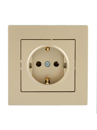 Розетка VESNA с заземл. ПБТ зол. LEZARD 742-3688-122B Розетка VESNA с заземл. ПБТ зол. LEZARD 742-3688-122B