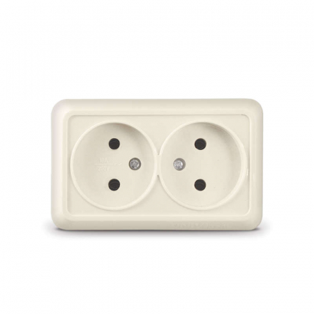 Розетка 2-м ОП Олимп 16А IP20 без заземл. сл. кость UNIVersal Б-О0102 Розетка 2-м ОП Олимп 16А IP20 без заземл. сл. кость UNIVersal Б-О0102