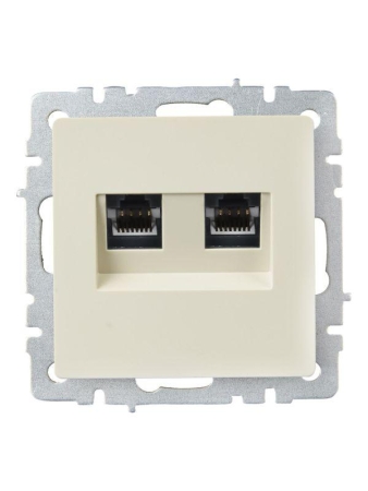 Розетка компьютерная двойн. СП RJ45 кат.5E BRITE РК10-2-БрКр механизм беж. IEK BR-K20-1-K10 Розетка компьютерная двойн. СП RJ45 кат.5E BRITE РК10-2-БрКр механизм беж. IEK BR-K20-1-K10