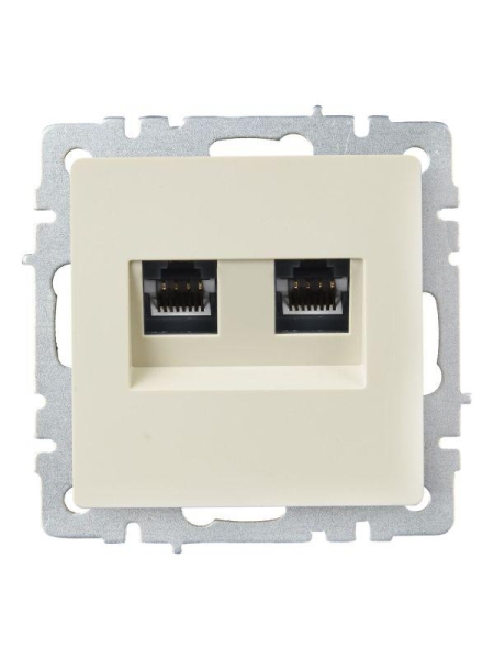 Розетка компьютерная двойн. СП RJ45 кат.5E BRITE РК10-2-БрКр механизм беж. IEK BR-K20-1-K10 Розетка компьютерная двойн. СП RJ45 кат.5E BRITE РК10-2-БрКр механизм беж. IEK BR-K20-1-K10