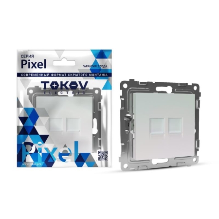 Розетка компьютерная 2-м СП Pixel RJ45 кат.5E механизм перламутр. TOKOV ELECTRIC TKE-PX-RC2-C04 Розетка компьютерная 2-м СП Pixel RJ45 кат.5E механизм перламутр. TOKOV ELECTRIC TKE-PX-RC2-C04