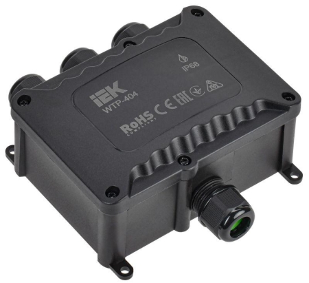 Коробка распределительная герметичная WTP-404 4 ввода IP68 IEK UWB10-O-450-41-04-68