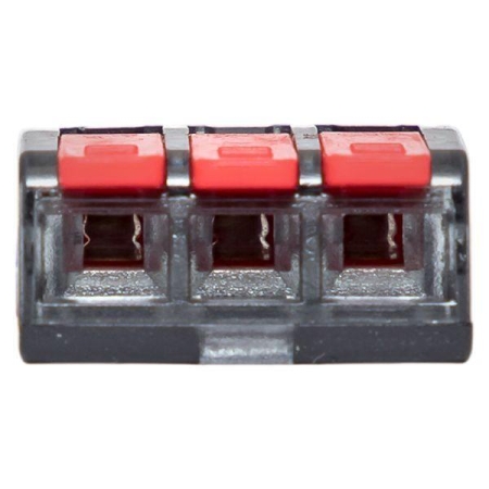 Клемма строительно-монтажная СМК 221-413 с рычагом 3 отверстия 0.2-4.0кв.мм (блист.20шт) PROxima EKF plc-smk-221-413b-20