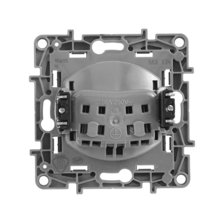 Розетка 1-м СП Etika 16А IP31 250В 2P без заземл. защ. шторки немецк. стандарт винтов. клеммы механизм антрацит IEK 672634 Розетка 1-м СП Etika 16А IP31 250В 2P без заземл. защ. шторки немецк. стандарт винтов. клеммы механизм антрацит IEK 672634