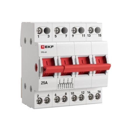 Переключатель трехпозиционный ТПС-63 4P 25А PROxima EKF TPS425 Переключатель трехпозиционный ТПС-63 4P 25А PROxima EKF TPS425