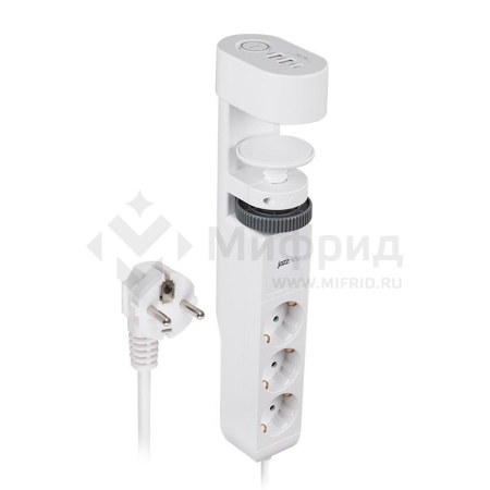 Удлинитель 3х1.5м на струбцине с заземл. с выкл. 3 USB выхода (2А+1С) IP20 ПВС 3х1 ETD-03U-150-wh (3х1.5) бел. JAZZway 5059535