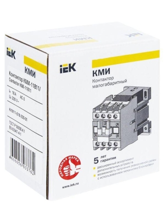 Контактор КМИ-11811 18А 230В/АС3 1НЗ KARAT IEK KKM11-018-230-01 Контактор КМИ-11811 18А 230В/АС3 1НЗ KARAT IEK KKM11-018-230-01