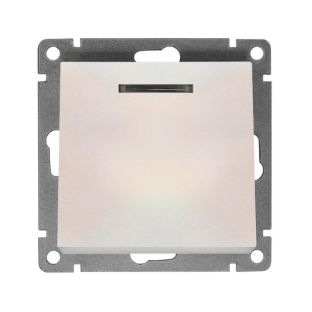 Выключатель 1-кл. СП Афина 10А IP20 с подсветкой механизм жемчуж. Universal A0121-OBr