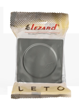 Розетка 1-мест. с заземл. с крышкой LETO ПБТ платина LEZARD 752-3500-123B Розетка 1-мест. с заземл. с крышкой LETO ПБТ платина LEZARD 752-3500-123B