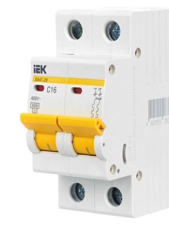 Выключатель автоматический модульный 2п C 16А 4.5кА ВА47-29 KARAT IEK MVA20-2-016-C
