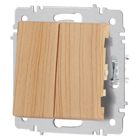 Переключатель 2-кл. СП Accent 6-107-11 10А IP20 250В AL/CU сосна Intro Б0063576