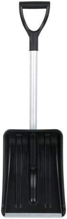 Лопата для уборки снега "Актив-Авто" 365х260х900мм укороченный съемный алюм. черенок; пластик. 68106