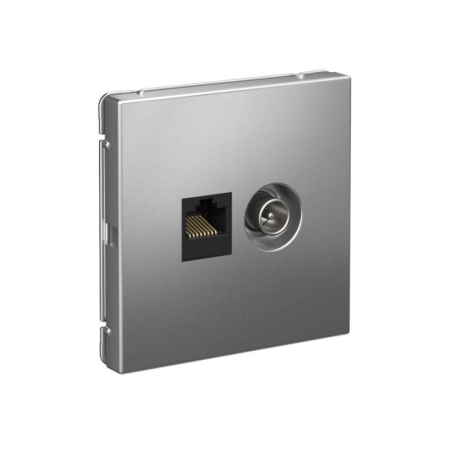 Розетка компьютерная + телевизионная 2-м ArtGallery RJ45 + TV кат.5E сталь SE GAL000989 Розетка компьютерная + телевизионная 2-м ArtGallery RJ45 + TV кат.5E сталь SE GAL000989