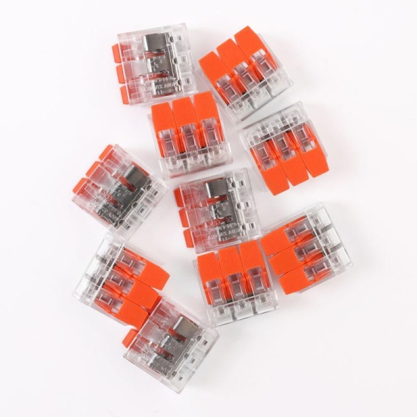 Клемма строительно-монтажная СМК 3 пр. до 4мм 32А 450 В 10шт V02-9W-221-413 оранж. Volsten 15235