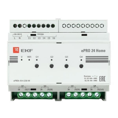 Контроллер ePRO 24 удаленного управления 6вх\4вых 230В WiFi Home EKF ePRO-h-10-4-230-W Контроллер ePRO 24 удаленного управления 6вх\4вых 230В WiFi Home EKF ePRO-h-10-4-230-W