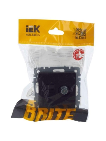Розетка компьютерная + телевизионная 2-м Brite РТВ/РК12-БрЧ RJ45 кат.5E + TV механизм черн. IEK BR-AK20-1-K02 Розетка компьютерная + телевизионная 2-м Brite РТВ/РК12-БрЧ RJ45 кат.5E + TV механизм черн. IEK BR-AK20-1-K02
