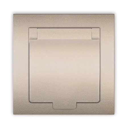 Розетка 1-м СП Афина 16А IP20 с заземл. с крышкой в сборе шампань Universal A0029-Br Розетка 1-м СП Афина 16А IP20 с заземл. с крышкой в сборе шампань Universal A0029-Br