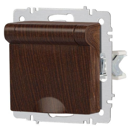 Розетка 1-м СП Accent 6-203-10 16А IP20 250В 2P+E Schuko с крышкой AL/CU венге Intro Б0063454 Розетка 1-м СП Accent 6-203-10 16А IP20 250В 2P+E Schuko с крышкой AL/CU венге Intro Б0063454