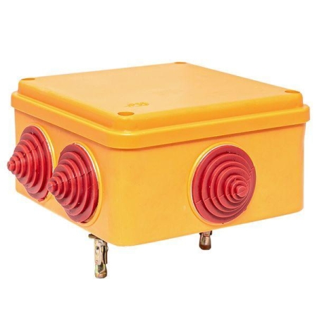 Коробка огнестойкая E90 100х100х50мм 4п с клеммником 1.5-2.5кв.мм IP55 EKF plc-kmrf-100-4-02