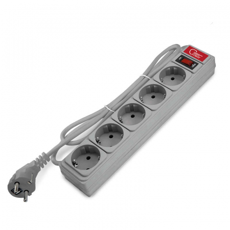 Удлинитель с сетевым фильтром 5х1.8м 10А IP21 ПВС 3х0.75 сер. Союз 1341 Удлинитель с сетевым фильтром 5х1.8м 10А IP21 ПВС 3х0.75 сер. Союз 1341