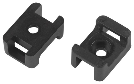 Площадка под хомуты 22х16мм с монтажным отверст. М4 NO-225-306 черн. (уп.50шт) Эра Б0066685