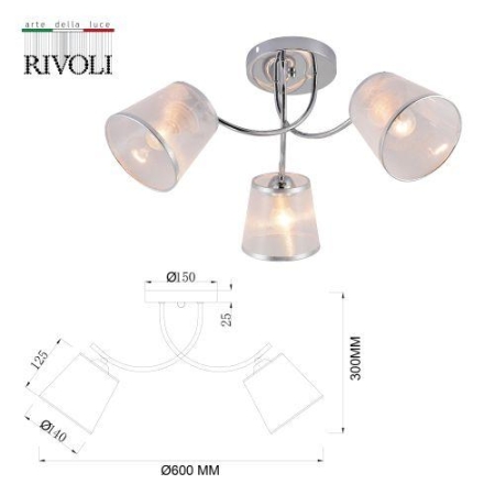 Люстра Shirley 9167-303 3хЕ27 60Вт модерн Rivoli Б0059981 Люстра Shirley 9167-303 3хЕ27 60Вт модерн Rivoli Б0059981