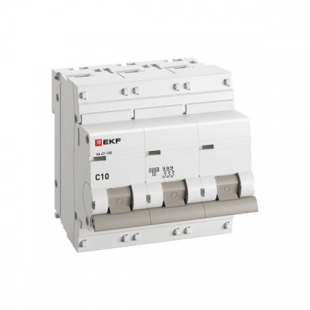 Выключатель автоматический модульный 3п C 10А 10кА ВА 47-100 PROxima EKF mcb47100-3-10C-pro Выключатель автоматический модульный 3п C 10А 10кА ВА 47-100 PROxima EKF mcb47100-3-10C-pro