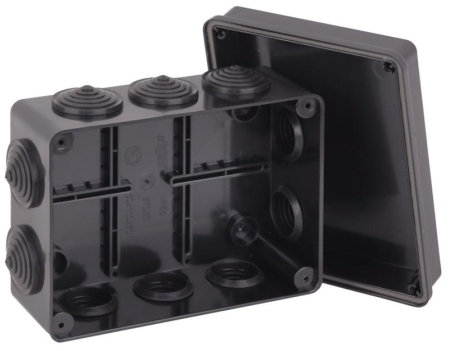 Коробка Тусо распаячная для ОП 150х110х70мм без гермовводов УХЛ1 черн. Ruvinil 67053Ч