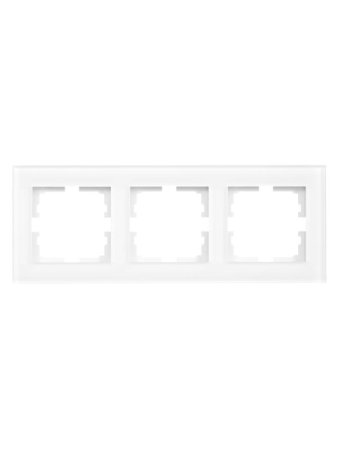 Рамка 3-местн. гориз. VESNA стекло бел. матов. LEZARD 742-5380-148