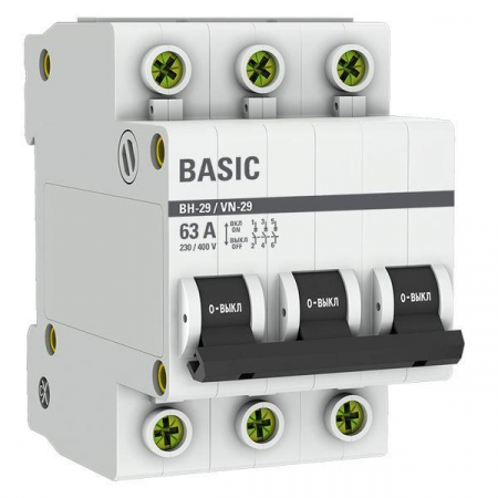 Выключатель нагрузки 3п 63А ВН-29 Basic EKF SL29-3-63-bas Выключатель нагрузки 3п 63А ВН-29 Basic EKF SL29-3-63-bas