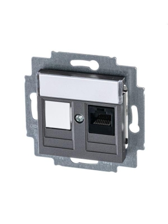 Розетка компьютерная Levit RJ45 кат.5E с заглушкой сталь ABB 2CHH295117A6069 Розетка компьютерная Levit RJ45 кат.5E с заглушкой сталь ABB 2CHH295117A6069
