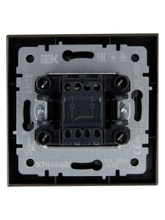 Выключатель 1-кл. СП BRITE ВСР10-1-0-БрШ 10А в сборе шампань IEK BR-V10-0-10-K37-F