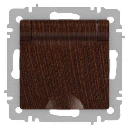 Розетка 1-м СП Accent 6-203-10 16А IP20 250В 2P+E Schuko с крышкой AL/CU венге Intro Б0063454 Розетка 1-м СП Accent 6-203-10 16А IP20 250В 2P+E Schuko с крышкой AL/CU венге Intro Б0063454