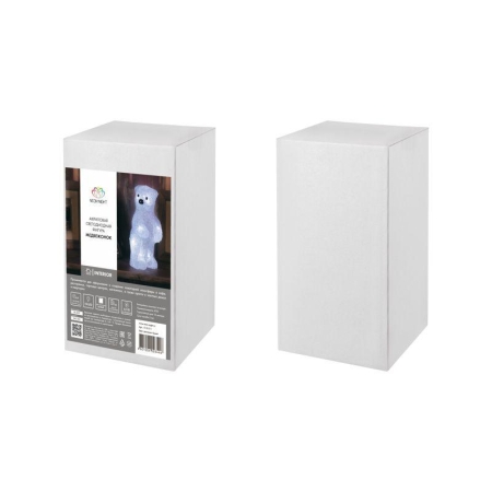 Фигура светодиодная акриловая "Медвежонок" 12х22х13см 10LED бел. 0.5Вт 4.5В IP20 элементы питания 3хAAA (не в компл.) Neon-Night 513-311