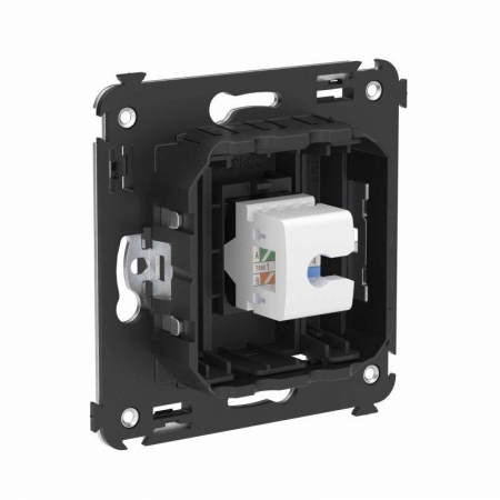 Розетка компьютерная 1-м СП Avanti "Черный матовый" RJ45 кат.6 без шторок механизм DKC 4412693 Розетка компьютерная 1-м СП Avanti "Черный матовый" RJ45 кат.6 без шторок механизм DKC 4412693