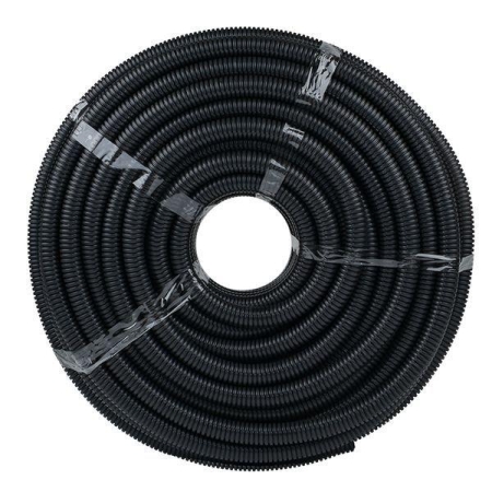 Труба гофрированная d25мм с протяжкой безгалоген. трудногорючая (FRHF) черн. (уп.75м) Plast EKF FRHF-25