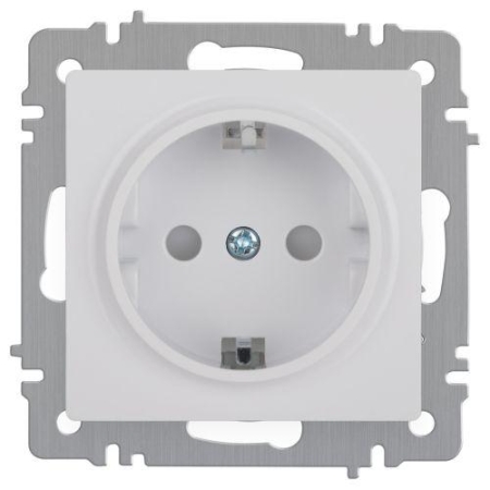 Розетка 1-м СП Accent 6-206-01 16А IP20 250В 2P+E Schuko защ. шторки AL/CU бел. Intro Б0063506 Розетка 1-м СП Accent 6-206-01 16А IP20 250В 2P+E Schuko защ. шторки AL/CU бел. Intro Б0063506