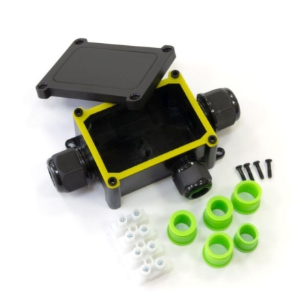 Коробка распределительная ОП 130х81х42 3-вводная IP68 ПА66 40А 450В d5-14мм черн. Промрукав PR08.13148