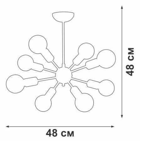 Люстра 8хE27 макс. 60Вт Vitaluce V4336-1/8PL Люстра 8хE27 макс. 60Вт Vitaluce V4336-1/8PL