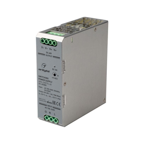 Блок питания ARV-DRP75-48 48В 1.6А 75Вт IP20 метал. Arlight 052805 Блок питания ARV-DRP75-48 48В 1.6А 75Вт IP20 метал. Arlight 052805