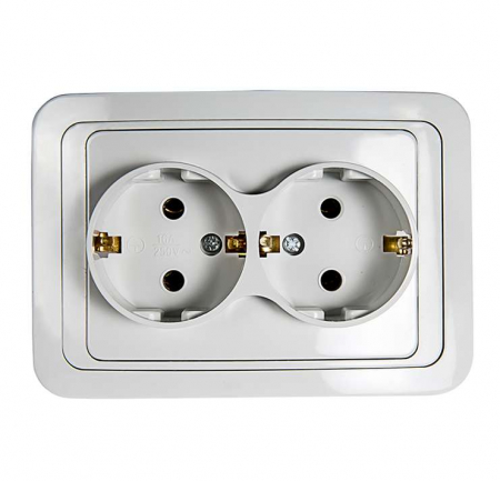 Розетка 2-м CLASSICO с заземл. 2128 бел. ASD / IN HOME 4680005959921 Розетка 2-м CLASSICO с заземл. 2128 бел. ASD / IN HOME 4680005959921