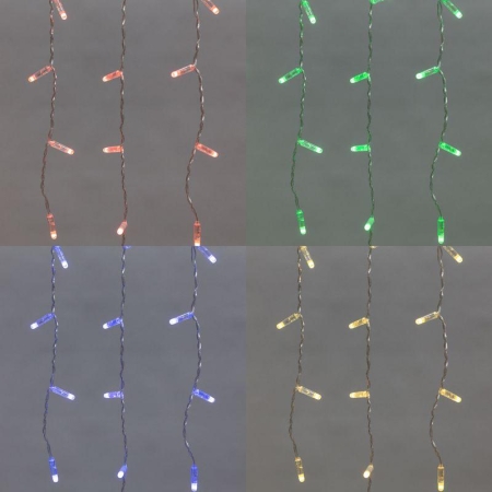 Гирлянда светодиодная "Айсикл" (бахрома) 4.8х0.6м 176LED RGB 19Вт 230В IP65 провод прозр. Neon-Night 245-209