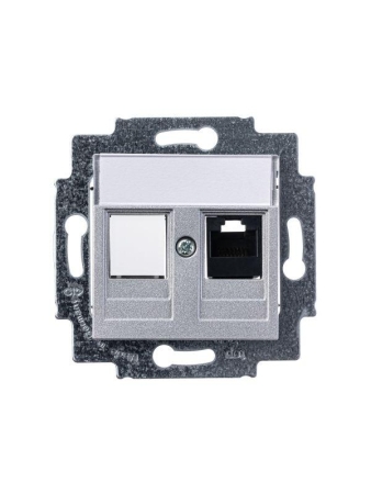 Розетка компьютерная Levit RJ45 кат.5E с заглушкой серебр. ABB 2CHH295117A6070 Розетка компьютерная Levit RJ45 кат.5E с заглушкой серебр. ABB 2CHH295117A6070