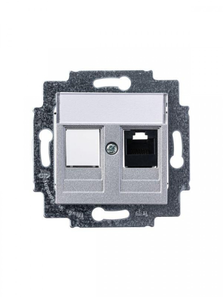 Розетка компьютерная Levit RJ45 кат.5E с заглушкой серебр. ABB 2CHH295117A6070 Розетка компьютерная Levit RJ45 кат.5E с заглушкой серебр. ABB 2CHH295117A6070